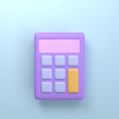Calculator for calculate statistic. isolated on blue background. 3d realistic symbol icon cartoon render.business money finance.