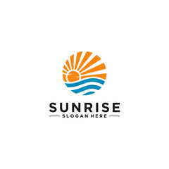 sunrise logo template in white background