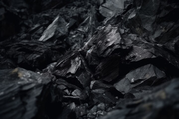 Charcoal on black, Black rock grunge texture 