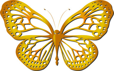 Digital drawing of a butterfly with golden wings