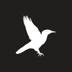 a flying wild bird  vector silhouette illustration 