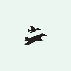 a flying birds in the sky vector silhouette illustration  drawing artwork