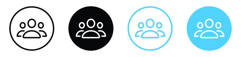 Group of people icon, squad icon - team user icons. three person symbol, group, Friends, people, users icon