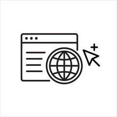 Web icon. Global network icon. Website vector icon. Site flat sign design. Www symbol pictogram. Www icon. UX UI icon