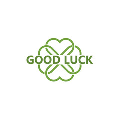 Good luck icon. Four leaf clover icon. Saint Patrick symbol isolated on transparent background