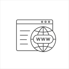 Web icon. Global network icon. Website vector icon. Site flat sign design. Www symbol pictogram. Www icon. UX UI icon
