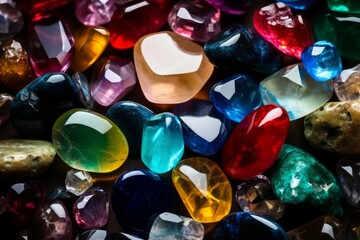 Fototapeta premium Colorful precious stones. Generate Ai
