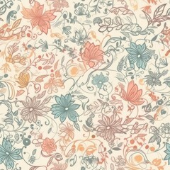 Playful and modern floral seamless pattern, featuring bold and geometric shapes that add a trendy and edgy touch to any project. generative ai.