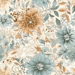 Playful and modern floral seamless pattern, featuring bold and geometric shapes that add a trendy and edgy touch to any project. generative ai.