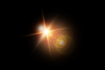 sun with space lens flares effects