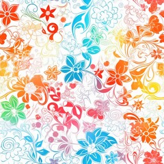 Fototapeta premium Playful and modern floral seamless pattern, featuring bold and geometric shapes that add a trendy and edgy touch to any project. generative ai.