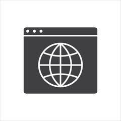 Web icon. Global network icon. Website vector icon. Site flat sign design. Www symbol pictogram. Www icon. UX UI icon