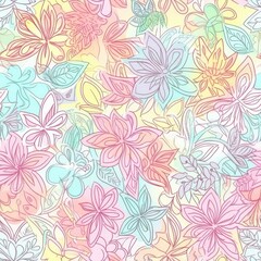 Boho-inspired floral seamless pattern, featuring exotic and intricate designs that add a touch of wanderlust to your designs.