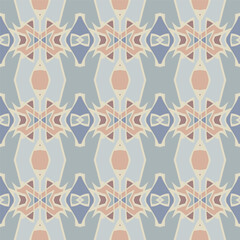 Fototapeta na wymiar Modern trendy color abstract geometric pattern in gray blue yellow brown, vector seamless, can be used for printing onto fabric, interior, design, textile