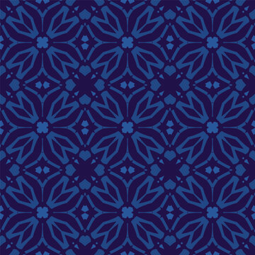 Creative trendy color abstract geometric pattern in blue, vector seamless, can be used for printing onto fabric, interior, design, textile