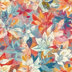 Fototapeta na wymiar Ethereal and dreamy floral seamless pattern, with a soft and romantic feel that's perfect for adding a touch of whimsy to your designs.