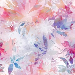 Ethereal and dreamy floral seamless pattern, with a soft and romantic feel that's perfect for adding a touch of whimsy to your designs. generative ai.
