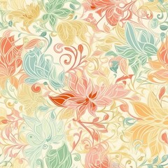 Fototapeta na wymiar Vibrant and colorful floral seamless pattern, perfect for adding a touch of liveliness to any design project. generative ai.
