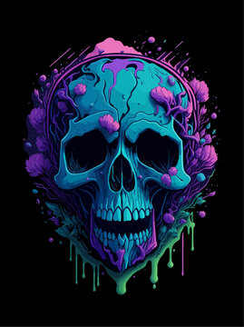 Premium AI Image  Neon skull wallpapers that are sure to make your day