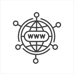 Web icon. Global network icon. Website vector icon. Site flat sign design. Www symbol pictogram. Www icon. UX UI icon