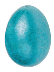 cyan painted easter egg on white