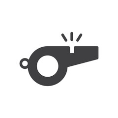 Referee whistle vector icon. Whistle flat sign design. Whistle symbol pictogram. UX UI icon