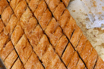 Turkish traditional dishes and desserts. Homemade Baklava
