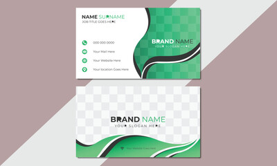 green color creative business card and name card, Creative business card design, Official business card design, double sided creative business card template,
