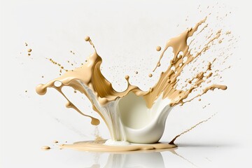 Plakat milk splash merging with water. Generative AI