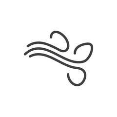 Wind vector icon. Wind flow flat sign design. Weather wind linear symbol pictogram. UX UI icon