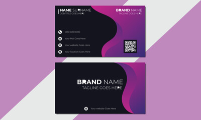 Modern business card design, Creative business card design, black color business card template
