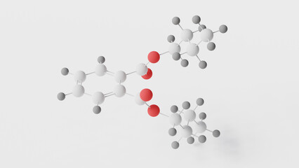dibutyl phthalate molecule 3d, molecular structure, ball and stick model, structural chemical formula plasticizer