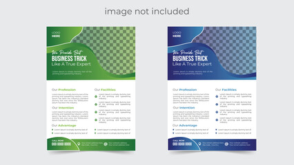 Corporate Modern Business Flyer Template Design, Abstract Shape Flyer ,Multi color ,A4 Size Vector	
