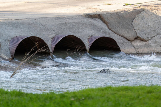 Rain water flood control running though tubes