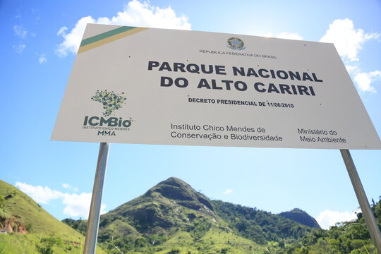 guaratinga, bahia, brazil - march 10, 2023: View of the Alto Cariri National Park in the rural area of the municipality of Guaratinga.