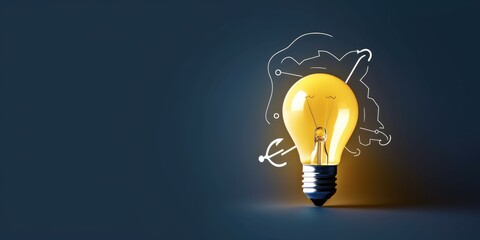 Brainstorming Concept with Light Bulb Symbolizing Ideas and Creativity - Generative AI