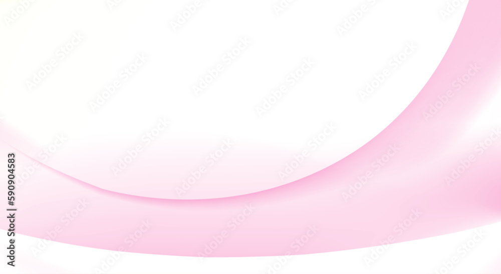 Poster Very light pink translucent curved line. Minimal vector graphics