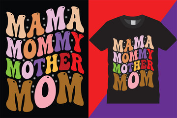 mothers Day Wavy t-shirt design heart Amazing Typography Vintage Vector decorative quote love tshirt celebration, clothesm, day, decorative mothers day svg tshirt