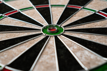 The new classic professional sisal dart target. Close-up, angle view