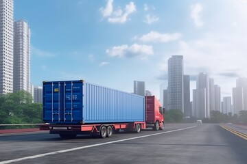 photo illustration of container truck