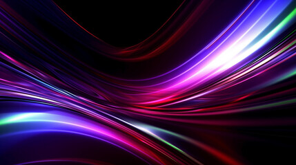 Dynamic energy flow Neural network Modern background. Red and Purple. Black Background.