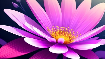 Obraz premium Close-up of a purple flower on a dark background, generative AI