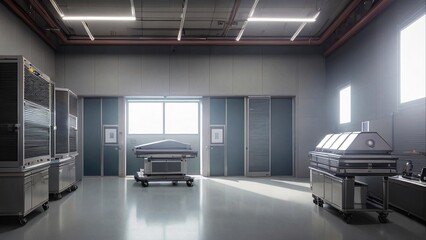 Digital illustration of a morgue, generative AI