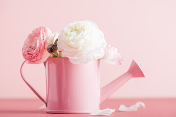 Floral arrangments of tender ranunculus flowers