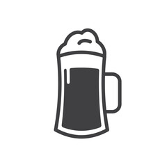 Beer glass vector icon. Beer glass flat sign design. Fresh isolated beer pictogram symbol. UX UI icon
