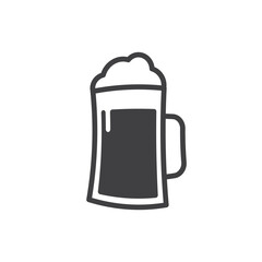 Beer glass vector icon. Beer glass flat sign design. Fresh isolated beer pictogram symbol. UX UI icon