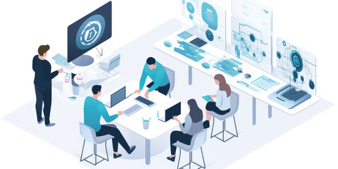 Team of Researchers Collaborating, Analyzing Data & Conducting Experiments - Generative AI