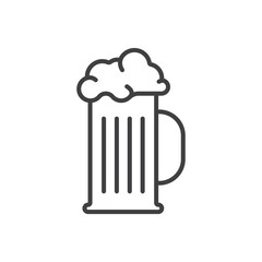 Beer glass vector icon. Beer glass flat sign design. Fresh isolated beer pictogram symbol. UX UI icon
