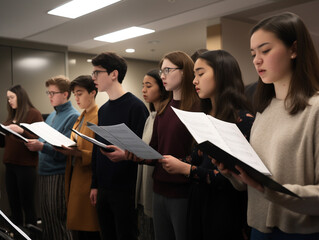 High School Choir Students Practicing | Generative AI