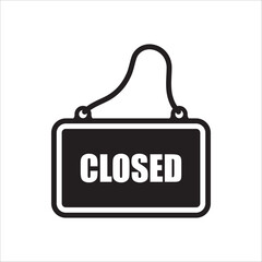 Closed vector icon. Closed flat sign design. Closed symbol pictogram. Illustration of nameplate vector icon. UX UI icon